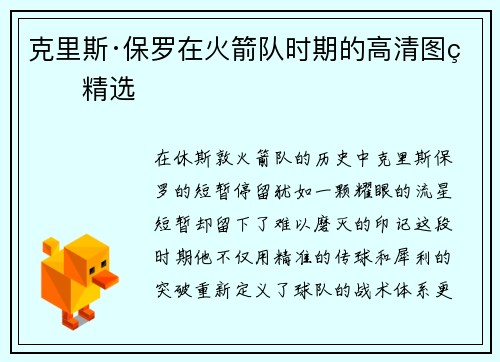 克里斯·保罗在火箭队时期的高清图片精选